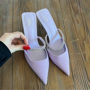 Zara Lavender Kitten Heels